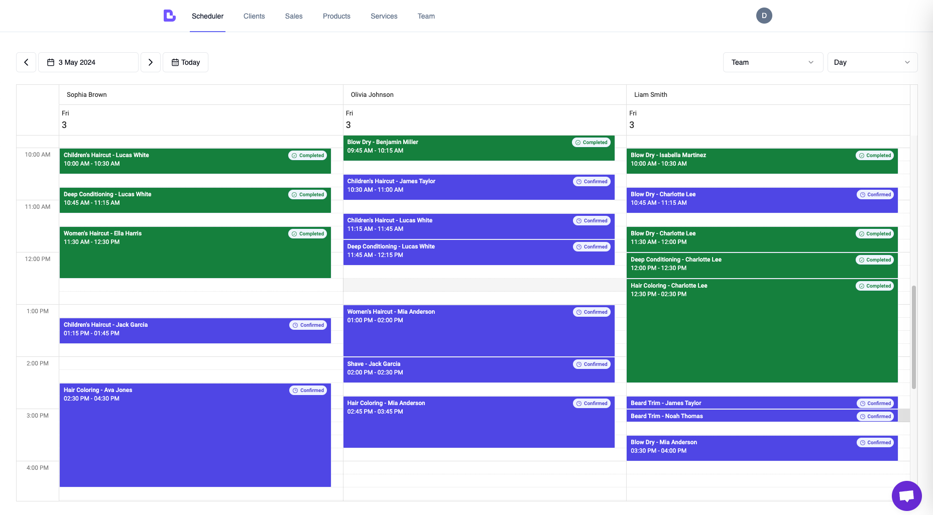 screenshot of Bella Booking